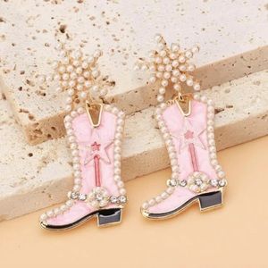 Pink Cowgirl Statement Earrings